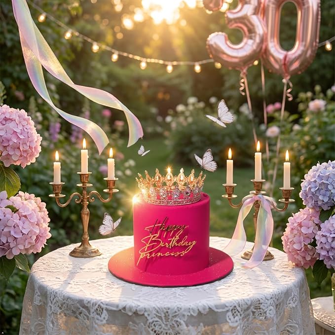 Acrylic Happy Birthday Cake Topper Durable Reusable Perfect for Birthday Cakes, Cupcakes, Dessert Tables Ideal for Kids Adults Birthday Celebrants (Gold,Sliver)