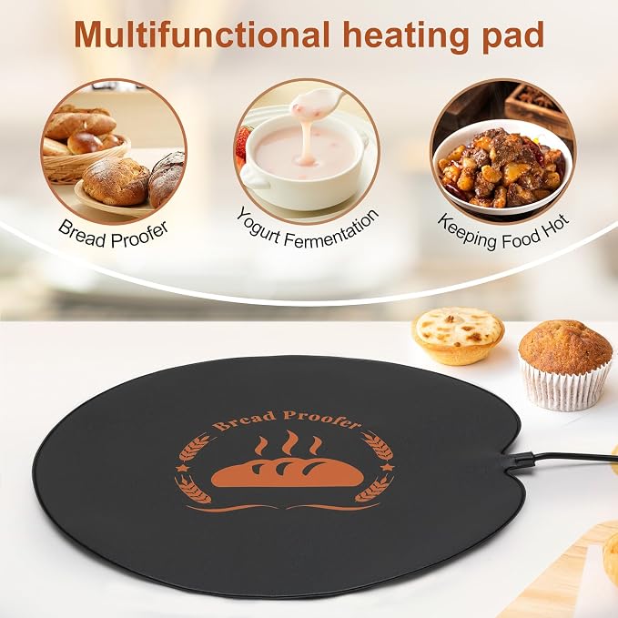 Dough Rising Warming Mat, 59 ℉-140 ℉ Adjustable Bread Rising Warmer, Bread Proofing Heating Pad for Sourdough Riser, Dough Rising, Bread Warming, Bread Proofer Warming Mat with Temperature Controller