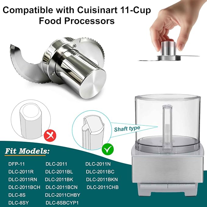 DLC-861TXB-CSR for Cuisinart Food Processor DFP-11, DLC-2011, DLC-8 Only | Stainless Steel Case for Less Microplastic - Resists Cracking, Chipping, Flaking - Modular - Easy to Clean - Serrated Edge