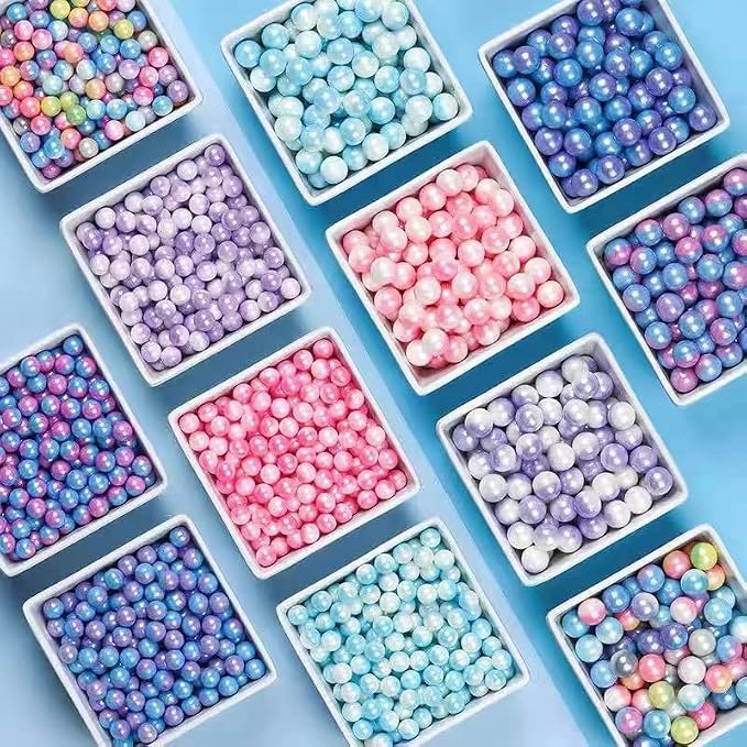 Rainbow Sprinkles Easter Edile Pearl Sprinkles Christmas sprinkles 130g 4.6OZ,Cake sprinkles,Cookie sprinkles,Sugar Pearl, Edible Candy Pearls for Cake Cupcake Decorationg (Rainbow-7mm)