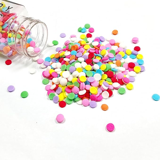 Homipooty Rainbow Round Sprinkles for Cake Decorating 100g/3.5oz Edible Confetti Sprinkles Mix for Baking, Ice Cream Toppings, Cupcakes, Cookies, Donuts