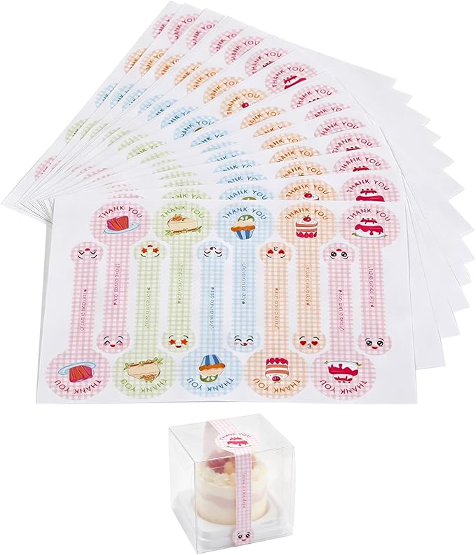 300pcs Colorful Handmade Food Baking Label Stickers for Baked Goods Packaging (StyleG)