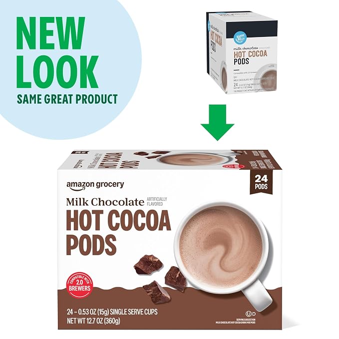 Happy Belly Hot Cocoa Pods, Milk Chocolate, 24 Count