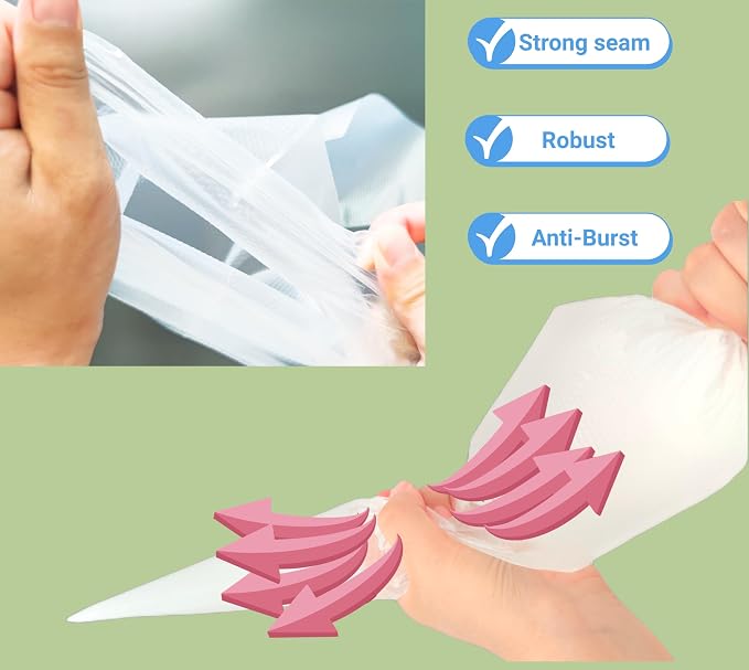 Extra Large Piping Bags 24 Inch - 50 Pack Disposable Pastry Bags - Thick Anti-Burst Pastry Icing Frosting Piping Bags For Decorating Cupcakes Cakes Cookies (Extra Large 24 Inch-50 Pack)