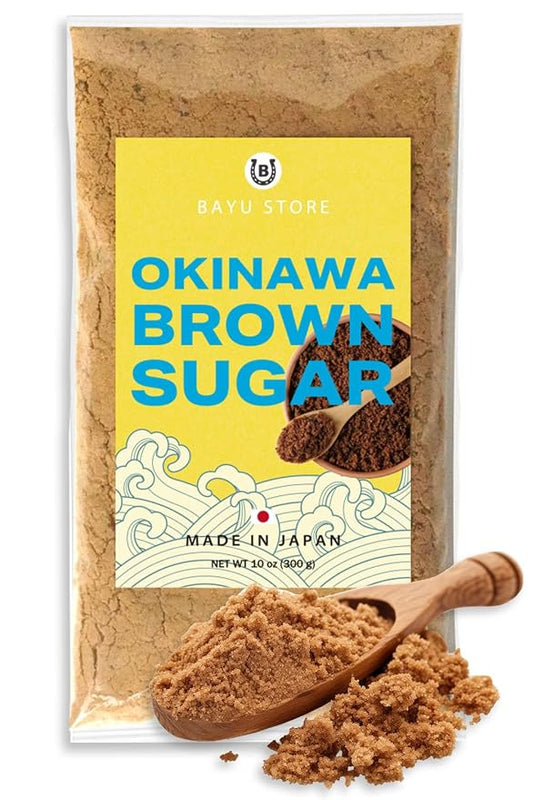 Okinawa Brown Sugar Powder – Natural Cane Sugar Sweetener, Single Ingredient (Sugarcane), Clean Label, Unrefined & Mineral-Rich, Fat Free, for Coffee, Tea & Baking, Made in Japan, 10 oz (300g)