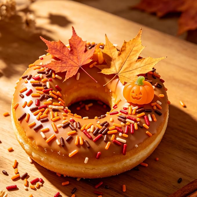 Homipooty Yellow Orange and Brown Soft Jimmies Sprinkles Edible Thanksgiving Autumn Fall Sprinkles Candy Jimmies Sprinkles for Cake Decorating 78g/2.75oz Cookie Cupcake Topper Ice Cream