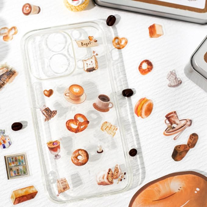 1000 Pcs Coffee Lover Stickers – 2x3cm Waterproof PET Mini Stickers for Journals, Planners, Scrapbooking – Barista, Espresso, Latte Art Small Vinyl Stickers in Vintage Tin Box