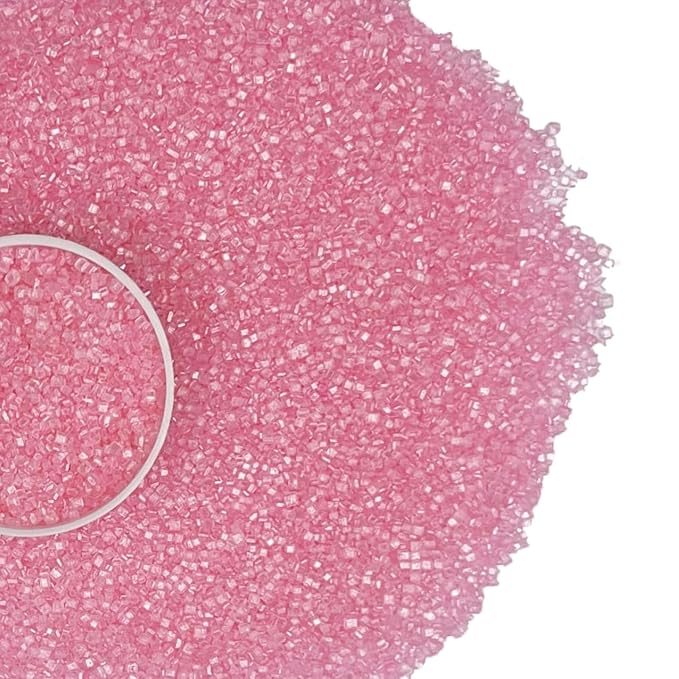 Sentovac Light Pink Sanding Sugar for Baking Edible Sparkling Coarse Sugar Crystals Sprinkles for Baking Topping Cake Cookie Cupcake Topper Ice Cream Decoration Supplies 3.2 OZ