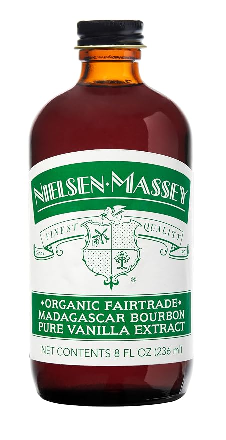Nielsen-Massey Organic Fairtrade Madagascar Bourbon Pure Vanilla Extract for Baking and Cooking, 8 Ounce Bottle