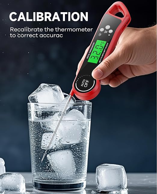 SILVLF Meat Thermometer Digital, Instant Read Thermometer with Backlight, Calibration & Hold Function, Waterproof Food Thermometer for Kitchen and Outside, BBQ,Turkey, Candy, Liquids, Beef