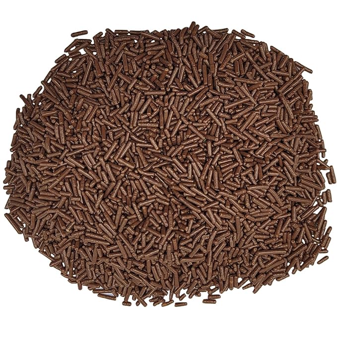 Homankit Brown Jimmies Sprinkles Edible Sprinkle Candy Soft Jimmies Toppings for Ice Cream, Cupcake, Cake, Cookie, Dessert Decorating 2.75 Ounces (Not Chocolate)