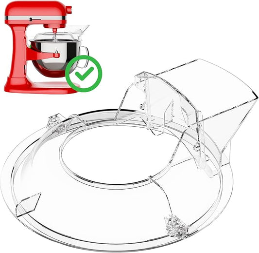 Pouring Shield for KitchenAid Mixer & Splash Guard Attachment - Fits all 5.5-8QT Bowl-Lift Stand Mixers Stainless Steel Bowls, Kitchen Aid Accessories and Attachments