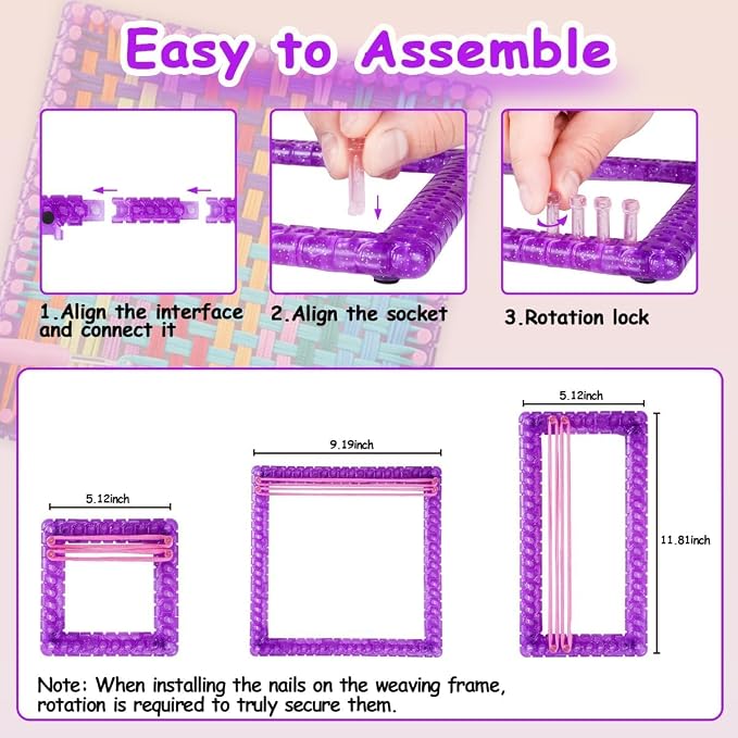 Disracker Weaving Loom Kit for Potholder Making - DIY Arts and Crafts for Kids and Adults, Includes 288 Loops & Step-by-Step Instructions, Ideal Gifts for Girls Ages 5 6 7 8-12 13