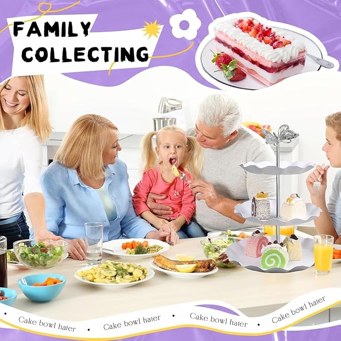 3 Sets 3-Tier Cupcake Stand Hardware Fittings, Zinc Alloy Cake Plate Stands Handle Fittings, Metal Cake Stand Holder Fruit Plate Stand Fitting Hardware Rod, Tiered Tray Hardware Kits (C)
