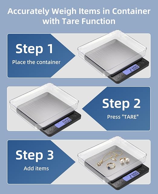 500g/0.01g Digital Gram Scale, High Precision Mini Pocket Scale with Protective Cover, Portable Electronic Kitchen Food Scale, 6 Units & Tare Function for Gemstones, Herbs, Coins, Silver