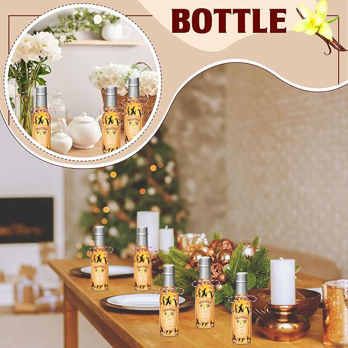 Tioncy 16 Pcs Empty Vanilla Extract Bottles for Homemade Vanilla Jar Glass Bottle with Cap, Shrink Band, Sticker DIY Crafts Wedding Gift Food Storage Canister for Bean(Silver,5 oz)