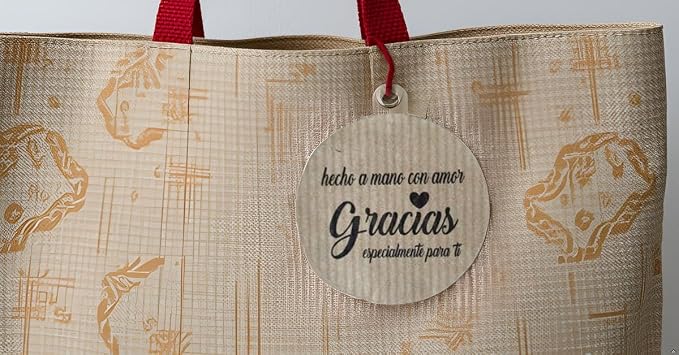 50 Handmade with Love Kraft Stickers, Gracias Stickers, Spanish Labels