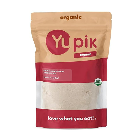 Yupik Organic Whole Grain Einkorn Flour 2.2 lb, USDA Certified, Ancient Grain Flour, Lower Gluten, Easy to Digest, Ideal for Baking Breads, Pancakes & Pasta