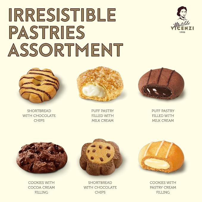 Matilde Vicenzi Verona Cookie Tin - Gourmet Italian Cookies Assortment in Individually Wrapped Trays - Pastries & Bakery Dessert for Dads & Teachers Gifts - Assorted Cookies in Italian Design Gift Tin 25.4oz (720g)
