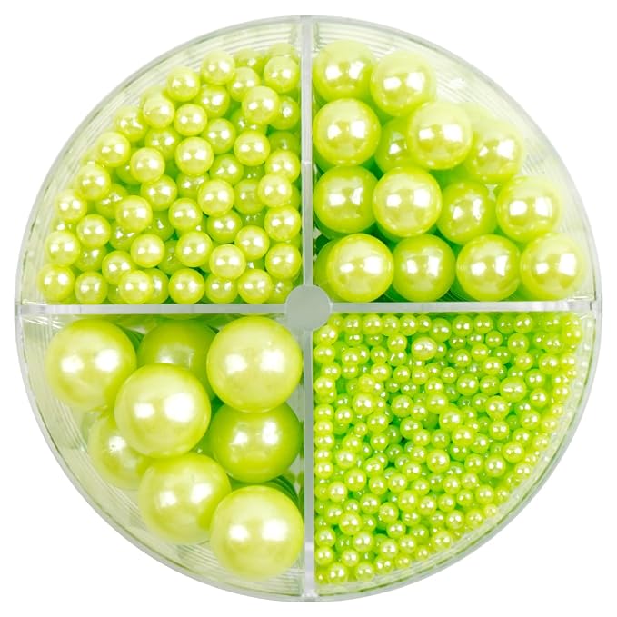 Green Sprinkles for Cake Decorating, 110g/3.88oz Green Pearl Sprinkles 4 Sizes Mix for Cake Cupcake Cookie Baking Donuts Ice Cream Toppings，Wedding Party Easter Supplies