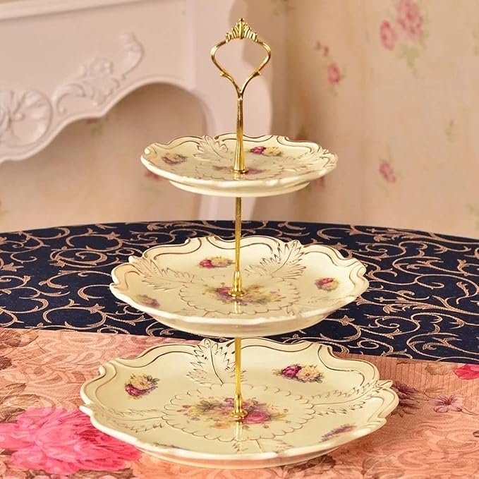 9 Set Cake Tiered Tray Hardware Kit Fittings - 3 Tier Cake Stand Hardware Holder for Christmas, Parties, Dessert Cupcake Trays - Gold, Black, White