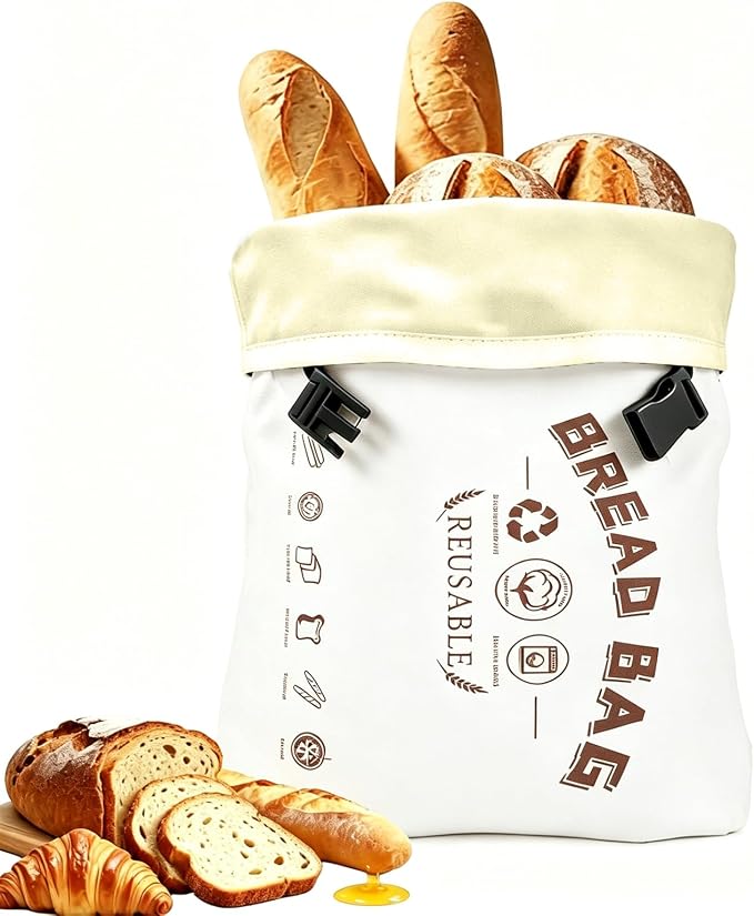 1 Pack Beeswax Bread Bags for Sourdough, XL 17 x 13 Inch Beeswax Bread Bag, Reusable Cotton Bread Storage Bag with Natural Wax Lining, Freezer Safe, Long-Lasting Freshness, Capacity for Home Baking