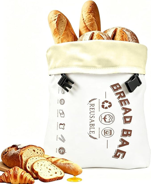 1 Pack Beeswax Bread Bags for Sourdough, XL 17 x 13 Inch Beeswax Bread Bag, Reusable Cotton Bread Storage Bag with Natural Wax Lining, Freezer Safe, Long-Lasting Freshness, Capacity for Home Baking