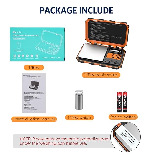 Digital Gram Scale, 200g x 0.01g Pocket Scale, Mini 6 Units Jewelry Scale with LCD Display, Tare Function for Food, Jewelry, Coin, Coffee,with 50g Calibration Weight(Battery Included)