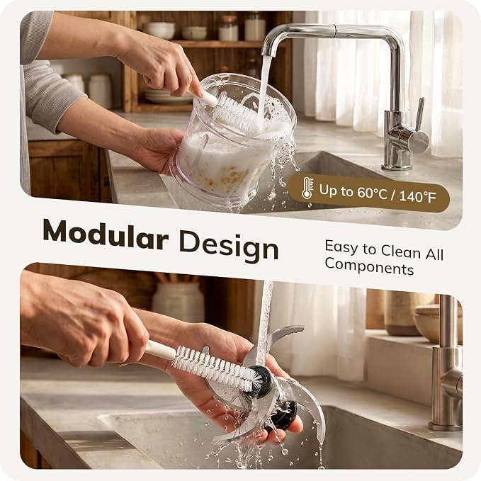 Food Processor Set: 2-Speed Food Chopper with Two 4 Cup Bowls | Electric Vegetable Chopper with 2 Pack 420 Stainless Steel 4-Layer Blades, Meat Grinder for Meat, Fruits, Baby Food,Pet Food