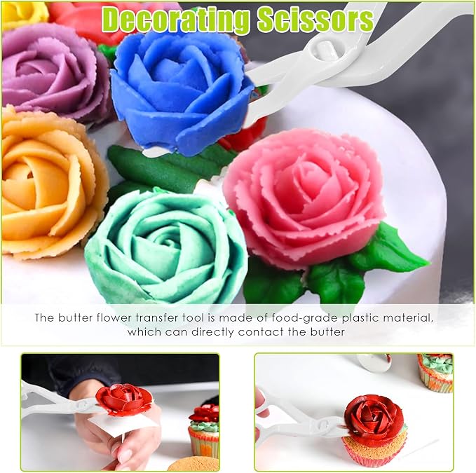 Keadic 37Pcs Rose Red Clay Fondant Extruder Cake Decorating Supplies Sugar Modeling Tool Set, Clay Extruder Gun with 20 Tips Sugar Extruder Disks & Ball Stylus Dotting Tool
