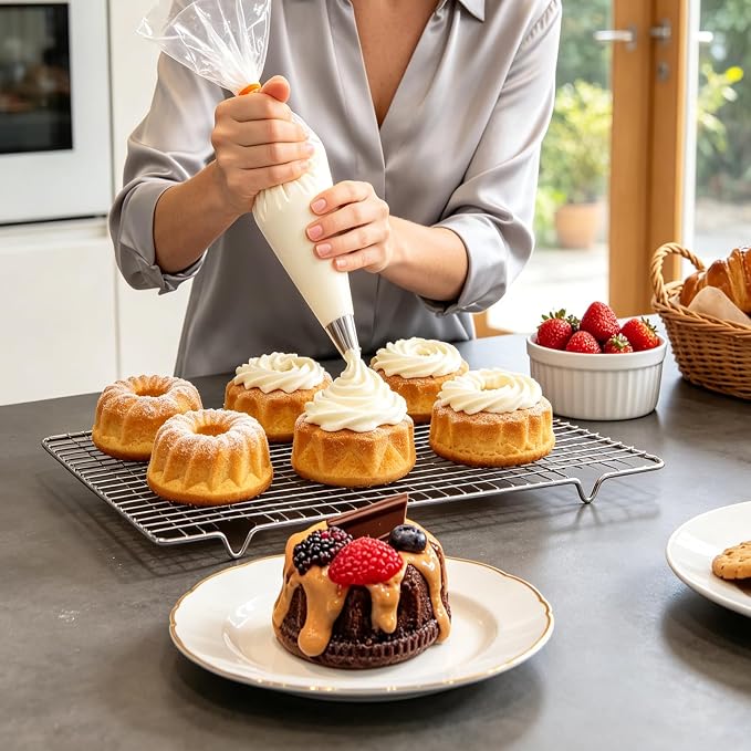 3 Pcs Mini Fluted Cake Pan, 6-Cavity Fluted Tube Pan Silicone Non-stick Mini Jello Molds for Gelatina Cakes, Donuts, Brownies, Muffins