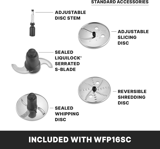 Waring Commercial Food Processor, 4-Quart Capacity, 2 Horsepower Motor, Continuous-Feed Food Processor, Large Capacity Vegetable Chopper for Professional Kitchens, WFP16SC