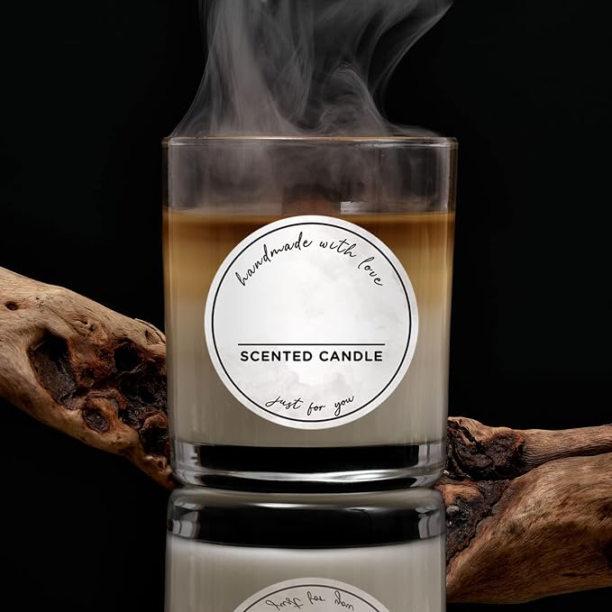 500pcs Preprinted Scented Candle Labels, 5 Watercolors Handmade with Love Stickers, Waterproof Candle Labels for Hand Making, Small Business Supplies, Candle Tins/Boxes Packaging/Container (2inch)