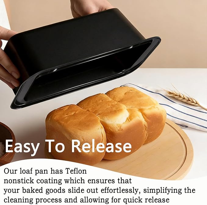 QTLCOHD 6 Pack 6" x 3" Bread Loaf Pans | Non stick Carbon Steel Bread Pans for Baking Homemade Bread