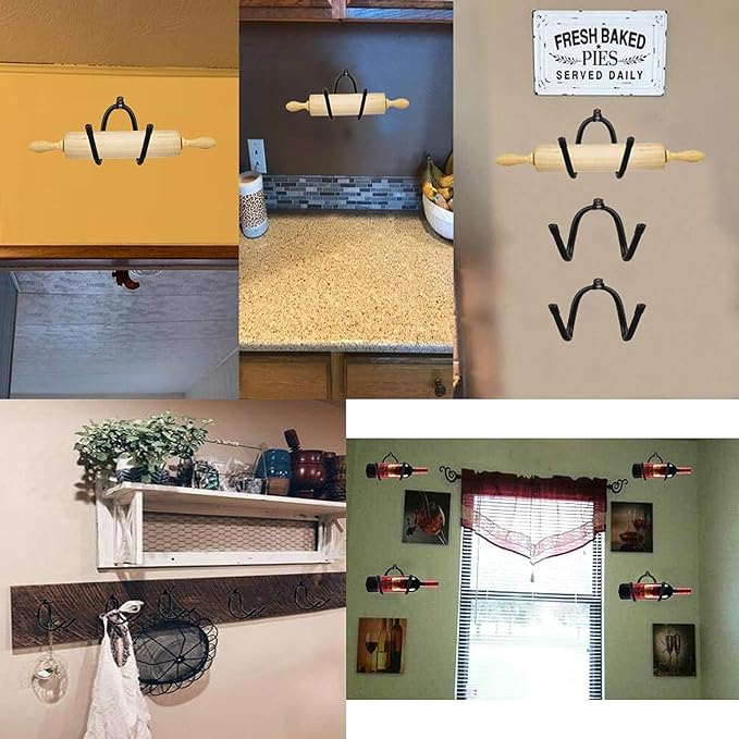 Rolling Pin Holder Rolling Pin Display Rack Rolling Pin Storage - Hardware Included - No Rolling Pin - 4/PK