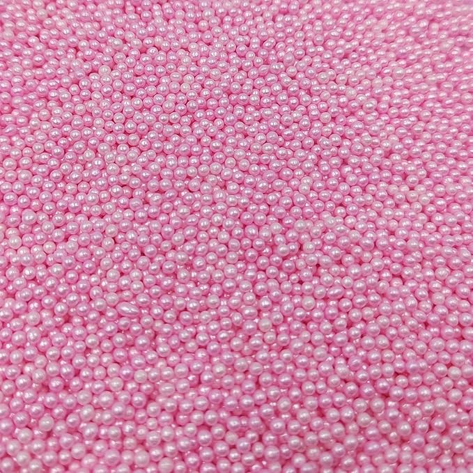 Homankit Pink Nonpareils Sprinkles Edible Cookie Decorations Mini Pearls for Decorating Cake, Baking, Cupcake Toppers, Ice Cream, Donuts 3.88 Ounce