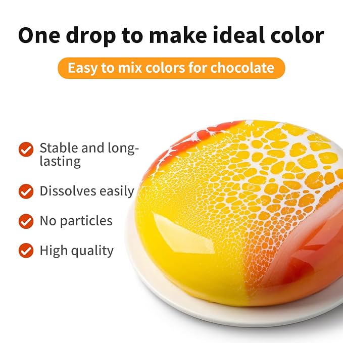 Oil Based Food Coloring 8 Colors Set,Food Grade Edible Dye for Cake Cookie Sugar Decorating Gluten Free Flavorless Concentrated Oil Food Color-6g/Bottles