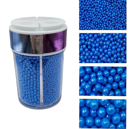EPHVODI Sprinkles for Cake Decorating, Royal Blue Pearl Sugar Sprinkles for Cupcake Toppers Wedding Party Halloween Christmas Supplies, 4 Sizes Sprinkle Mix
