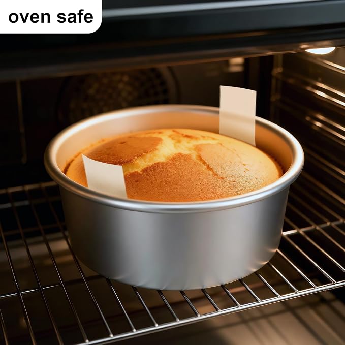 6 Inch Cake Pans Set of 2, Small Cake Pans With 60PCS Parchment Paper for Birthday Smash Layer Cakes, No-Stick Round Cake Pans for Home Kitchen, Aluminum Pans & 6 X 3 Inch, Heavy Duty & Oven Safe