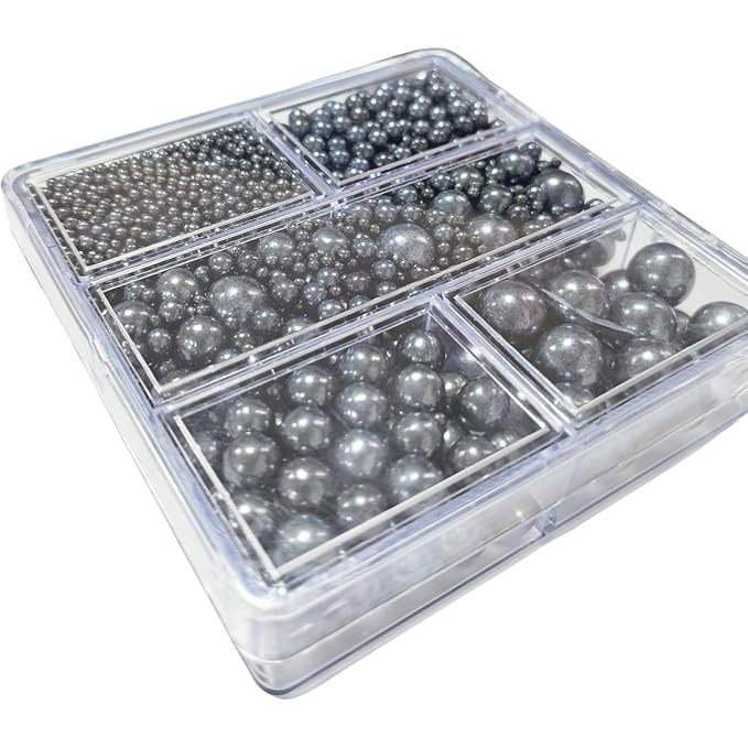 Edible Black Pearl Sprinkles for Cake Decorating, Mixing 4 Sizes Black Sugar Cupcake, Ice Cream, Donuts, Macaron Toppings Supplies 90g/ 3.17oz