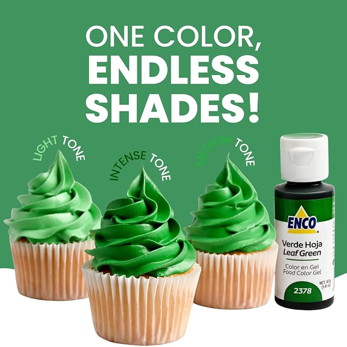 ENCO Food Coloring Gel Leaf Green 1.41 oz (40g) Concentrated, Vegan