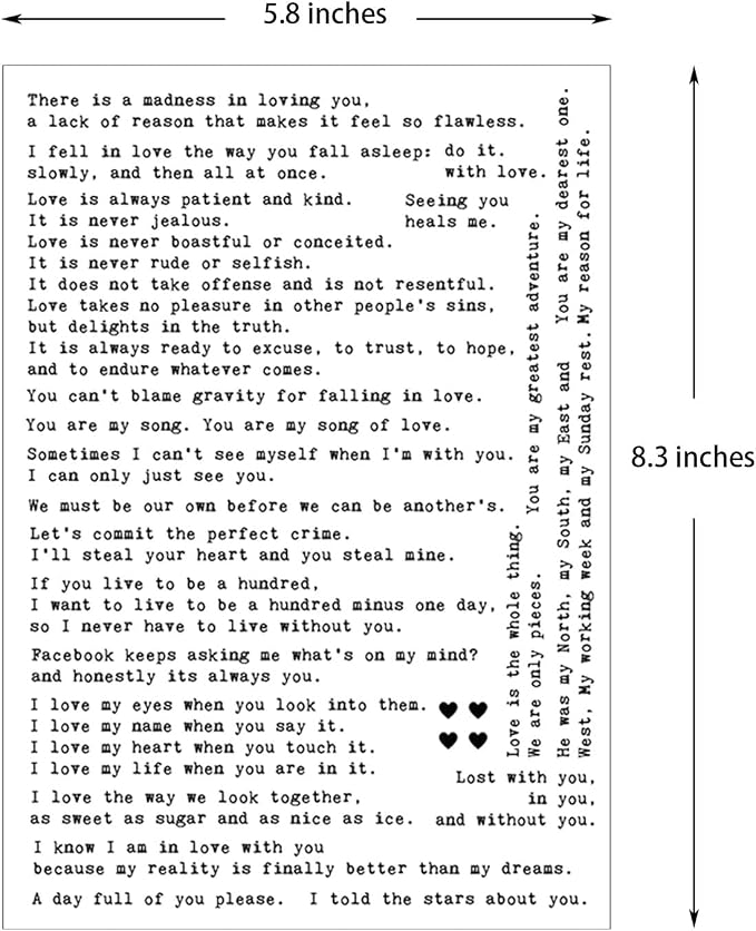 100+ Love Quotes Inspirational Motivational Scripts Planner Stickers Typewriter Style Sayings Letters Aesthetic Journal Diary Scrapbook Art Crafts Accessories 4 Sheets