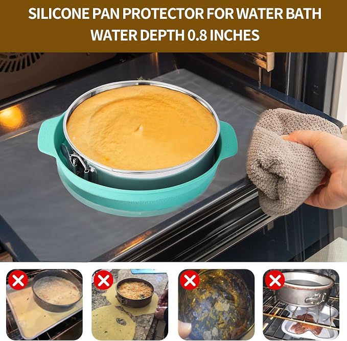 4, 7, 9 Inches Springform Pan Set of 3 - 304 Stainless Steel Nonstick Springform Cake Pan Set with Removable Bottom, 10 Inch Leakproof Silicone Cheesecake Pan Protector with 60 Pcs Parchment Paper
