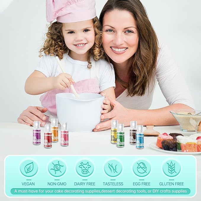 Oil Based Food Coloring for Chocolate - Black Blue Purple White Edible Baking Food Dye for Dark Chocolate, Candy Melts, Cakepops, Cakesicles, Donuts - 0.67 Fl.Oz Bottles