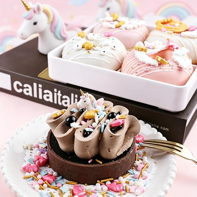 Unicorn Sprinkles for Cake Decorating – Edible Gold Unicorn Horn, Pastel Confetti & Jimmies Sprinkles Mix for Cupcakes, Ice Cream & Birthday Dessert Toppers