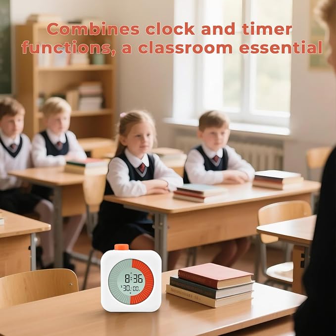 EooCoo Back to School Supplies Visual Timer 60-Minute Countdown (3-in-1) for Kids, Time Management Tool, Classroom Essential, Ideal Back-to-School Teacher Gift, Homeschool, Kitchen, ADHD Users