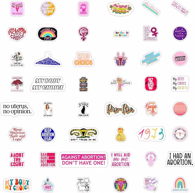 BulbaCraft 100Pcs Pro Choice Stickers, Pro Abortion Stickers, Reproductive Rights Laptop Decals, Feminist Gifts Women, Gifts for Women & Men