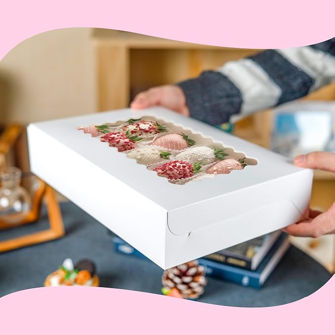 NPLUX 5 Pack 12x8 Cookie Boxes with Window for Small Gift Sets