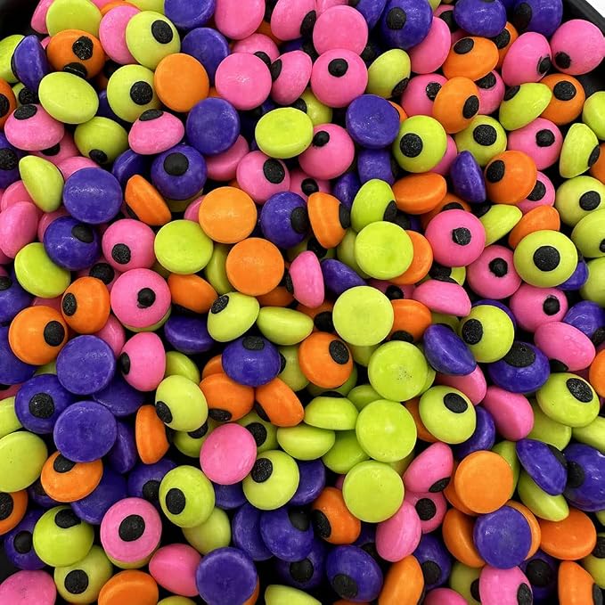 Halloween Candy Edible Eyeballs Eyes Sprinkle Cake Cupcake Toppers Dessert Cookie Decorations Eyeball Sprinkles,Cake Sprinkles,Cookie Sprinkles,Sugar Pearl 130g 4.6OZ (Eyeball Rainbow)