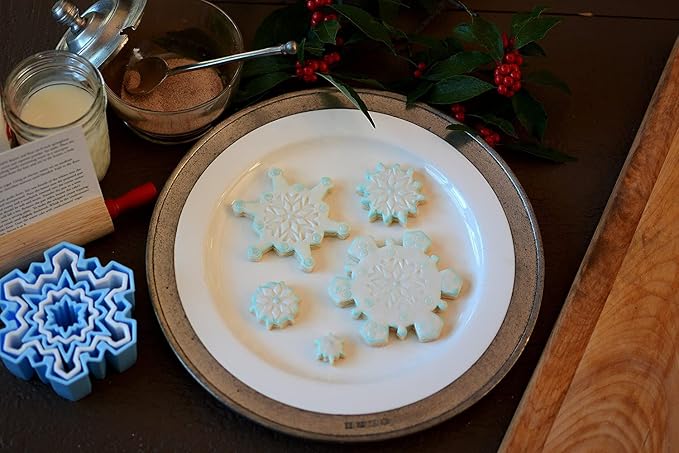 R&M International Snowflake Cookie and Biscuit Cutters, Assorted Sizes, Bright Colors, 5-Piece Set